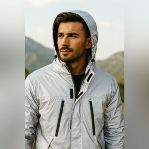 Zara Men’s Reflective Hooded – NWT – Size M – $149 MSRP – Puffer Jacket